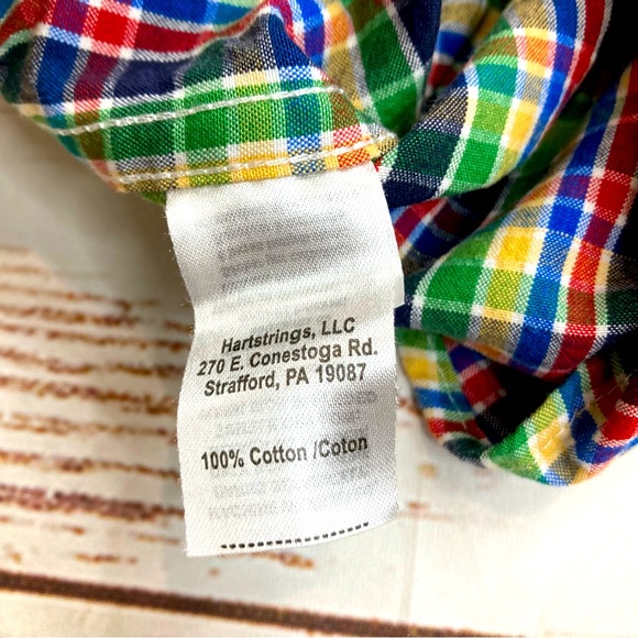 Hartstrings Button Down Shirt  Plaid Collared Long Sleeve Sz 12 - Picture 7 of 10